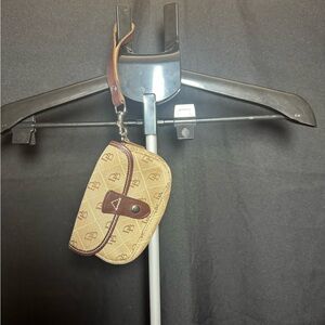 Vintage Dooney & Bourke Beige and Brown Wristlet